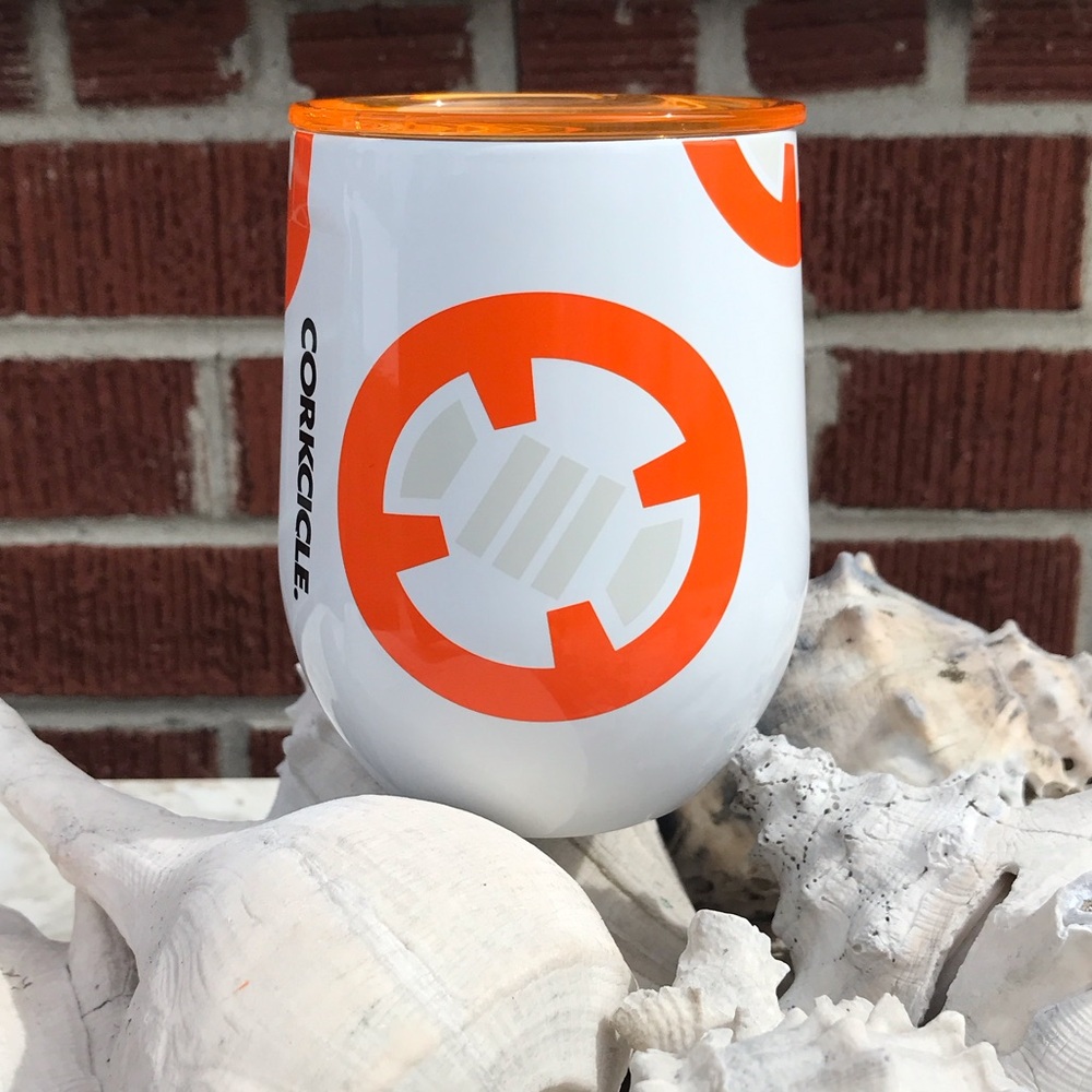 NWOT Corkcicle Star Wars BB-8 Droid White and Orange 12 ounce Tumbler